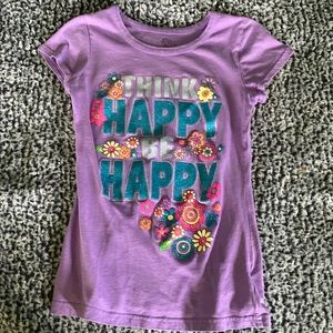 Purple tee with sparkly saying